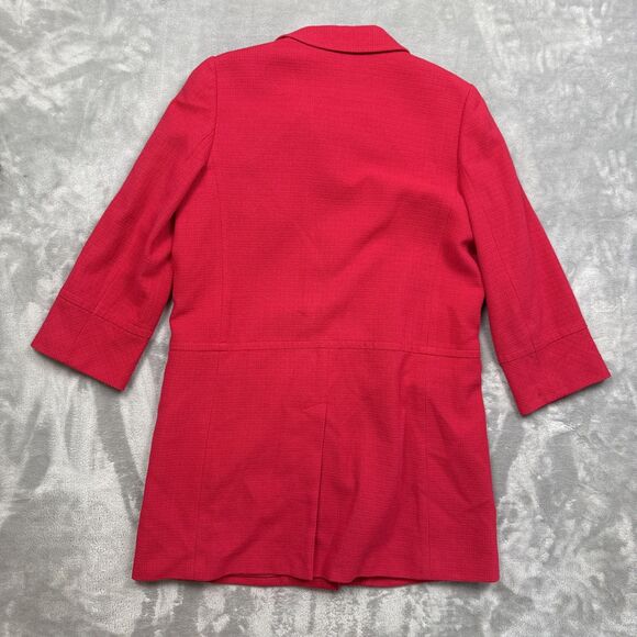 Talbots Women’s Size 12 Red Cotton Blend Peacoat Button Front Lined Classic Jack - Picture 8 of 10